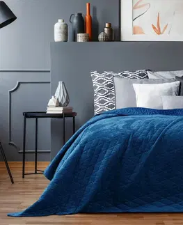 Prikrývky na spanie AmeliaHome Prehoz na posteľ Laila modrá, 220 x 240 cm