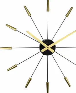 Hodiny Dizajnové nástenné hodiny 2610go Nextime Plug Inn gold 60cm