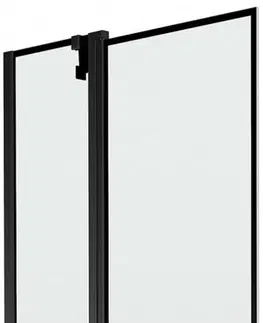 Sprchové dvere MEXEN - Flip vaňová zástena 1-krídlo 80 x 150 cm, čierna vzor, čierna 894-080-101-70-70