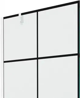 Sprchové dvere MEXEN/S - Next vaňová zástena FIX 90x150 cm, čierny dekor, biela 895-090-000-00-77-20