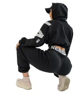 Dámske klasické nohavice Športové tepláky Nebbia MUSCLE MOMMY 623 Black - XS