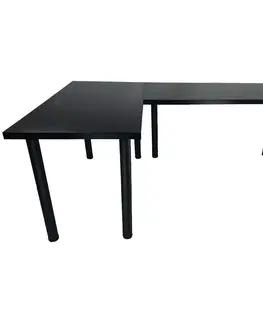 Moderné kancelárske stoly Písací Stôl Pre Hráča Narożne 2x 136x66x18 Model 0 čierna Low