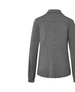 Shirts & Tops Blúzkové tričko s gombíkovou légou, sivé s melírom