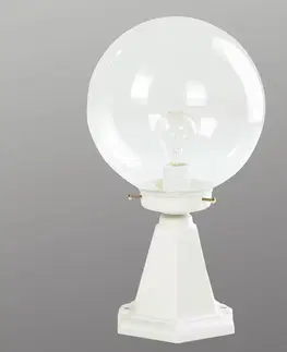 Vonkajšie stojanové svietidlá Albert Leuchten Soklové svietidlo I biele, s bublinkovým sklom