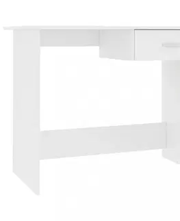 Pracovné stoly Písací stôl so zásuvkou 100x50 cm Dekorhome Biela