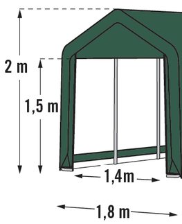 Skladové stany Plachtový prístrešok 1,8 x 3 m zelená Dekorhome