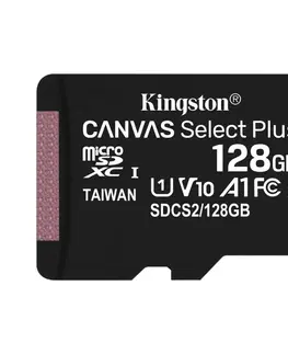 Pamäťové karty Kingston Canvas SeIect Plus Micro SDXC 128 GB, UHS-I A1, Class 10 - rýchlosť 100 MB/s