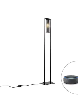 Stojace lampy Inteligentná moderná stojaca lampa čierna vrátane Wifi ST64 - Balenco Wazo
