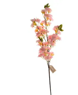 Kvety Umelá kvitnúca vetvička ružová, 100 cm