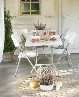 Záhradné stoličky a kreslá NABBI Vivas cateringová stolička sivá / biela
