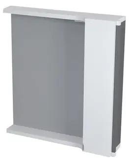 Kúpeľňový nábytok SAPHO - PULSE galérka s LED osvetlením 75x80x17cm, pravá, biela/antracit PU078-3034