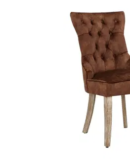 Stoličky - moderné LuxD 25504 Dizajnová stolička Queen zamat hnedá