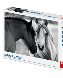 Hračky puzzle DINO - Puzzle Čiernobiele kone 1000D