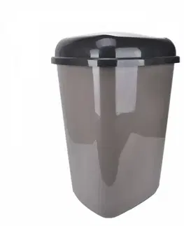 Odpadkové koše Kinekus Kôš na odpad preklápací 45 l, plastový, QUATRO, mocca