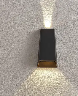 Vonkajšie nástenné svietidlá Lucande Vonkajšie nástenné LED svetlo Dagur tmavosivé
