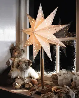Vianočné svetelné hviezdy Markslöjd Hviezda Solvalla ako stolová lampa 45 x 64 cm