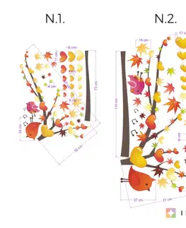Nálepky na stenu Nálepka na stenu - Jesenný strom s vtáčikmi