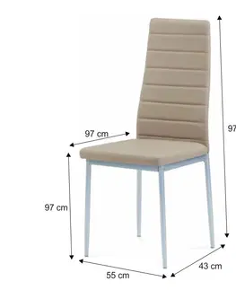 Jedálenské stoličky KONDELA Coleta New jedálenská stolička béžová / strieborná