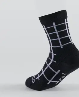 bedminton Detské tenisové ponožky RS 160 vysoké 3 páry čierne