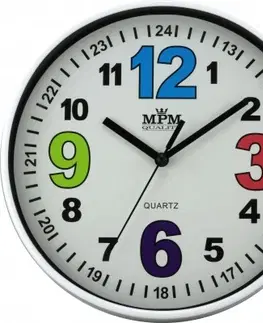 Hodiny Nástenné hodiny MPM, 3686.00 - biela, 20cm