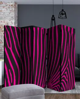 Paravány Paraván Zebra pattern (violet) Dekorhome 225x172 cm (5-dielny)