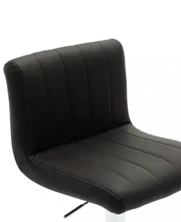 Barové stoličky Barová stolička umelá koža / chróm Dekorhome Čierna