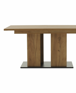 Jedálenské stoly KONDELA Fidel S rozkladací jedálenský stôl dub craft zlatý / grafit sivá