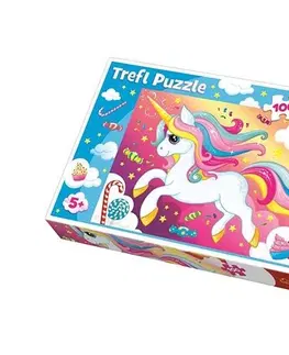 Hračky puzzle TREFL - puzzle Jednorožec so sladkosťami 100