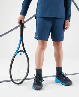 bedminton Chlapčenské tenisové termošortky TSH TH 500 modré