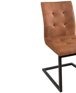 Stoličky - moderné LuxD 18233 Jedálenská stolička vintage English hnedá