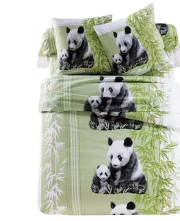 Bavlnené Posteľná bielizeň Panda s potlačou, polycoton