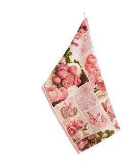 Utierky Bellatex Kuchynská utierka Patchwork ružová, 50 x 70 cm
