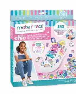 Hračky bábiky MAKE IT REAL - Dekoratívne samolepky na topánky Rainbow Chic
