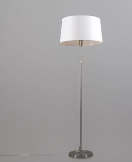 Stojace lampy Stojacia lampa oceľová s tienidlom biela 45 cm nastaviteľná - Parte