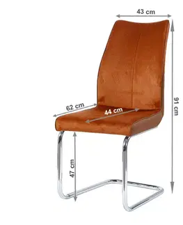 Jedálenské stoličky KONDELA Farula jedálenská stolička tehlová / chróm