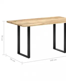 Jedálenské stoly Jedálenský stôl mangovníkové drevo/kov 140x70x76 cm