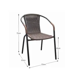 Záhradné stoličky a kreslá KONDELA Doren záhradná stolička hnedá / čierna
