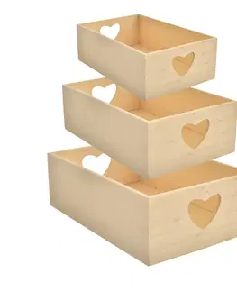 Úložné boxy a krabice Debničky drevo 3 ks