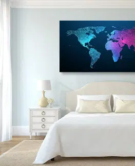 Obrazy na korku Obraz na korku nočná mapa sveta