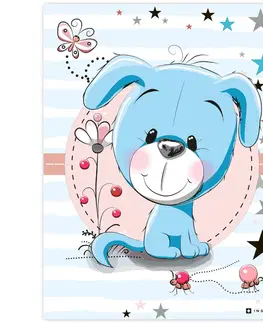 Obrazy do detskej izby Obraz s modrým psíkom