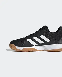 detské tenisky Detská obuv na hádzanú Adidas Ligra čierno-biela