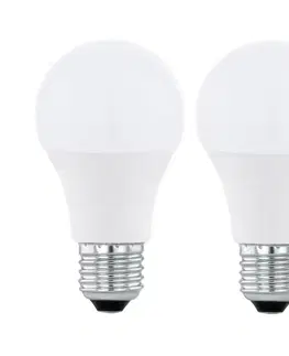 Žiarovky Eglo SADA 2xLED RGBW Stmievateľná žiarovka A60 E27/9W/230V 2700-6500K + DO - Eglo 11587 