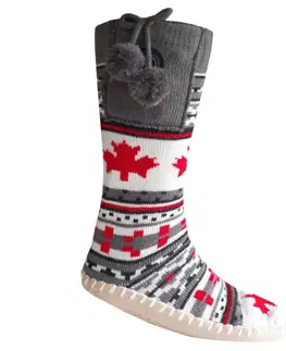 Vyhrievané ponožky a podkolienky Vyhrievané ponožkové papuče Glovii GQ4 šedo-červená - M (36-40)