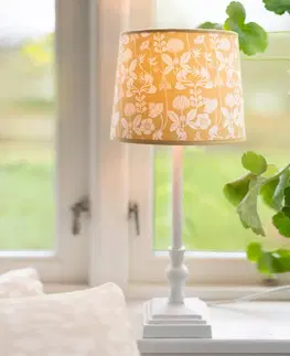 Stolové lampy PR Home PR Home Lisa lampa biela matná/žltá kvetinová