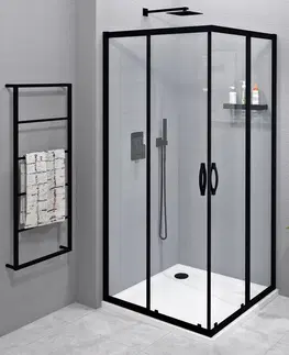 Sprchové dvere GELCO - SIGMA SIMPLY BLACK štvorcová sprchová zástena 1000x1000 mm, rohový vstup, číre sklo GS2110BGS2110B