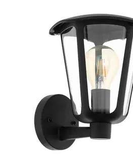Záhradné lampy Eglo Eglo 98119 - Vonkajšie nástenné svietidlo MONREALE 1xE27/60W/230V IP44 čierna 