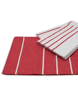 Utierky Kuchynská utierka z egyptskej bavlny Červené pruhy, 50 x 70 cm, sada 3 ks