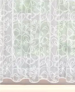 Záclony Záclona žakárová, Rozkvitnutá lúka metráž, biela 200 cm
