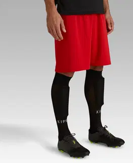 nohavice Futbalové šortky pre dospelých F100 červené