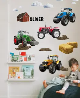 Nálepky na stenu Nálepka na stenu pre chlapcov - Traktory s menom